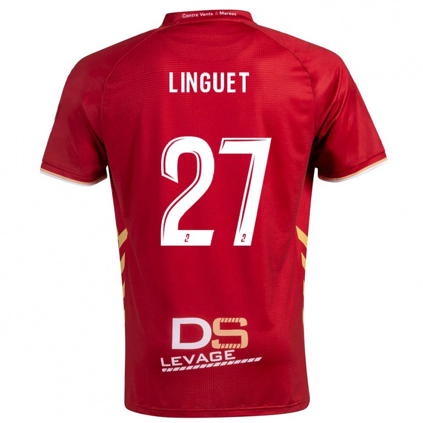Danxen Kinder Allan Linguet #27 Burgunder Gold Auswärtstrikot Trikot 2025/26 T-Shirt Schweiz