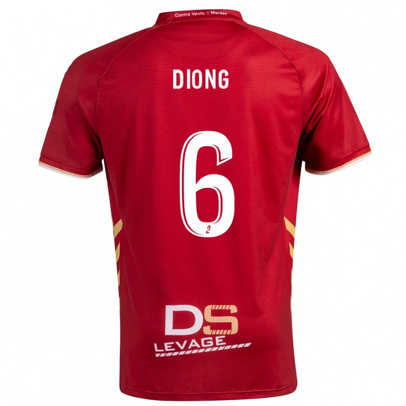 Danxen Kinder Pape Diong #6 Burgunder Gold Auswärtstrikot Trikot 2025/26 T-Shirt Schweiz