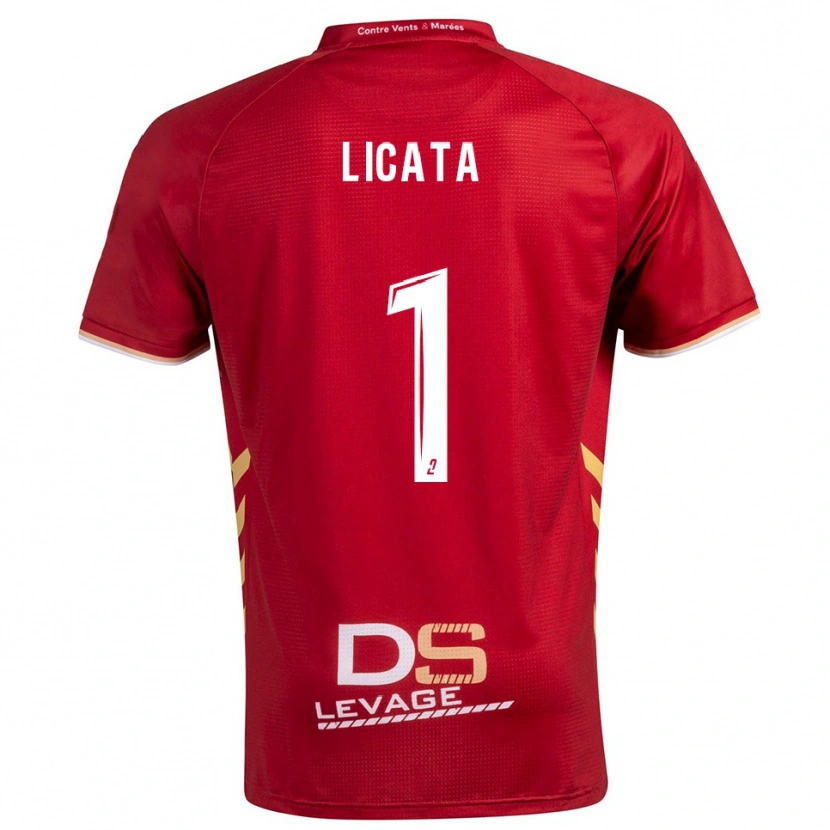 Danxen Kinder Rafael Licata #1 Burgunder Gold Auswärtstrikot Trikot 2025/26 T-Shirt Schweiz