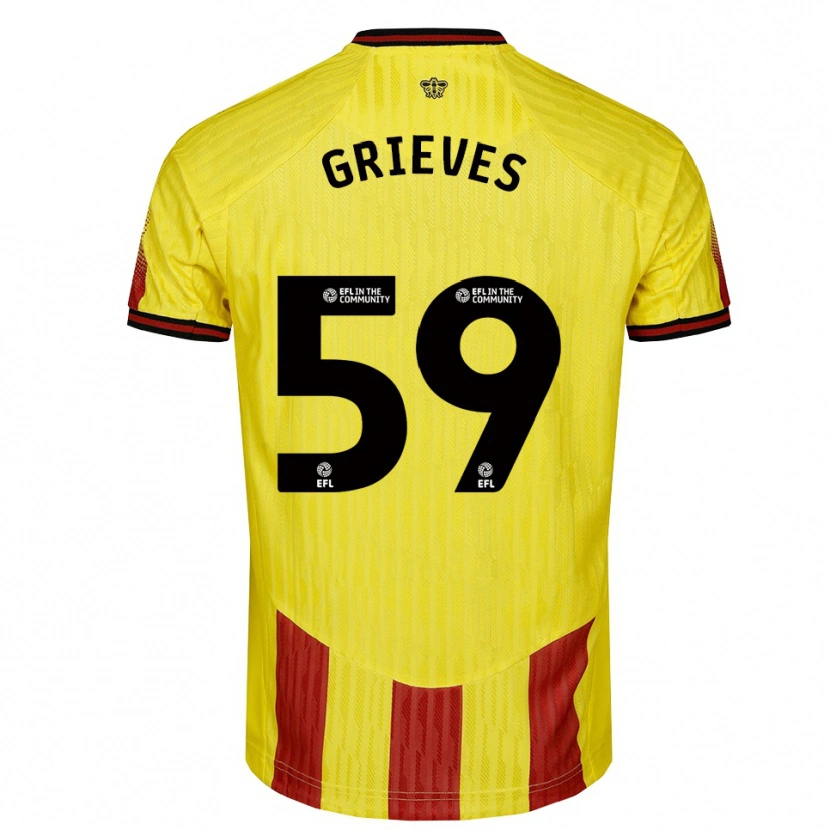 Danxen Herren Jack Grieves #59 Gelb Rot Heimtrikot Trikot 2025/26 T-Shirt Schweiz