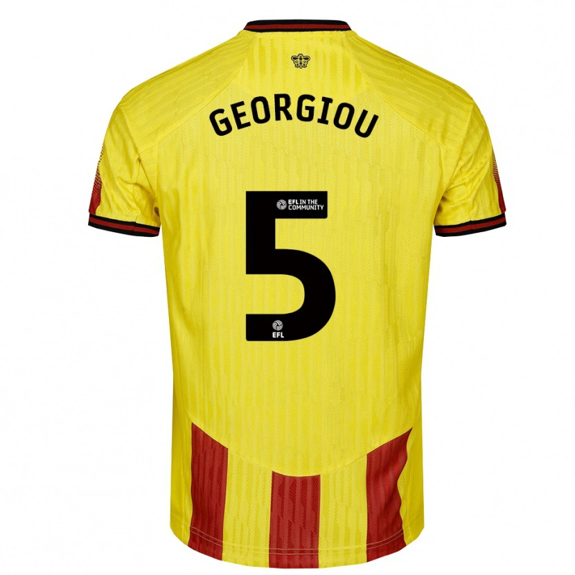 Danxen Herren Tom Georgiou #5 Gelb Rot Heimtrikot Trikot 2025/26 T-Shirt Schweiz