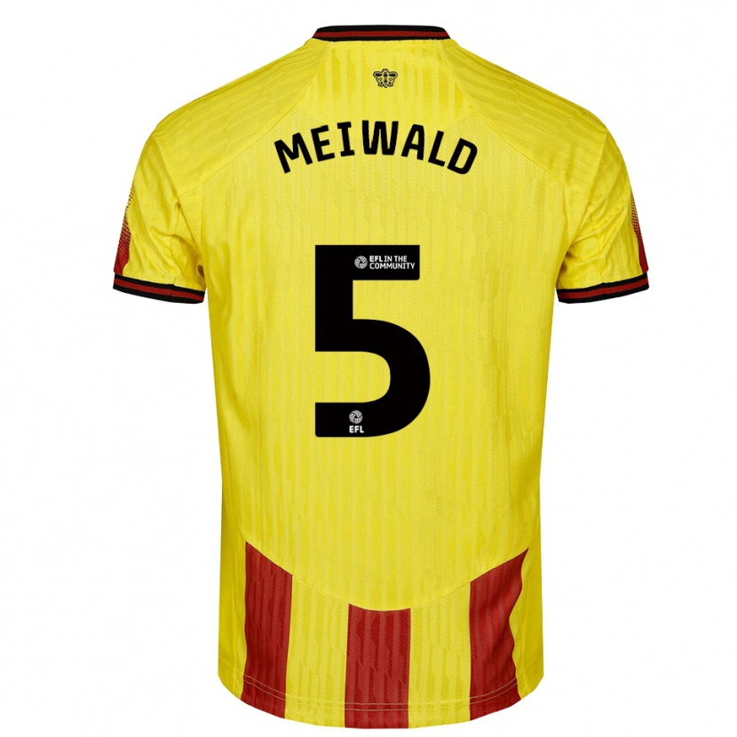 Danxen Herren Anne Meiwald #5 Gelb Rot Heimtrikot Trikot 2025/26 T-Shirt Schweiz