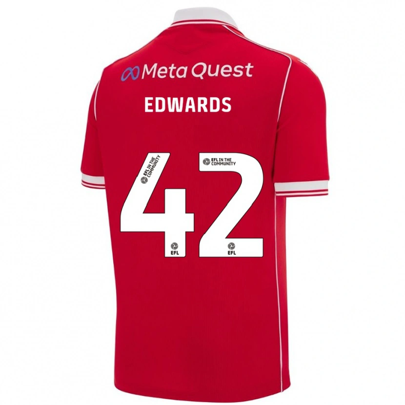 Danxen Herren Callum Edwards #42 Rot Weiß Heimtrikot Trikot 2025/26 T-Shirt Schweiz