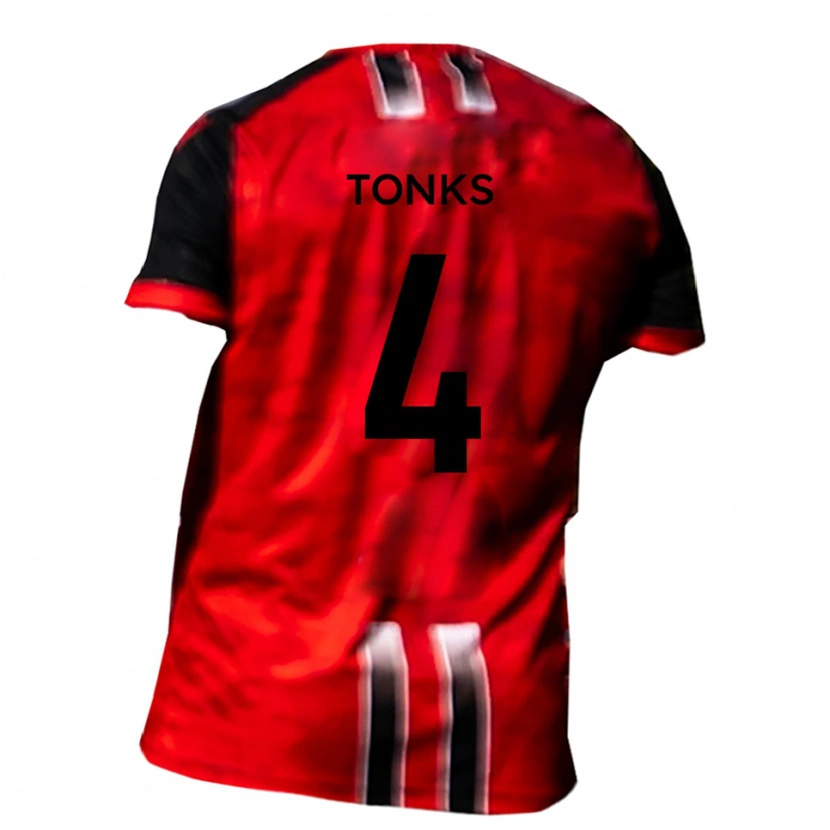 Danxen Herren Tom Tonks #4 Rot Schwarz Heimtrikot Trikot 2025/26 T-Shirt Schweiz