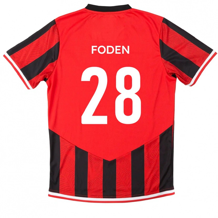 Danxen Herren Daniel Foden #28 Rot Schwarz Heimtrikot Trikot 2025/26 T-Shirt Schweiz