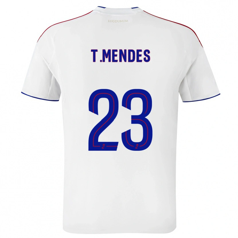Danxen Herren Thiago Mendes #23 Weiß Rot Heimtrikot Trikot 2025/26 T-Shirt Schweiz