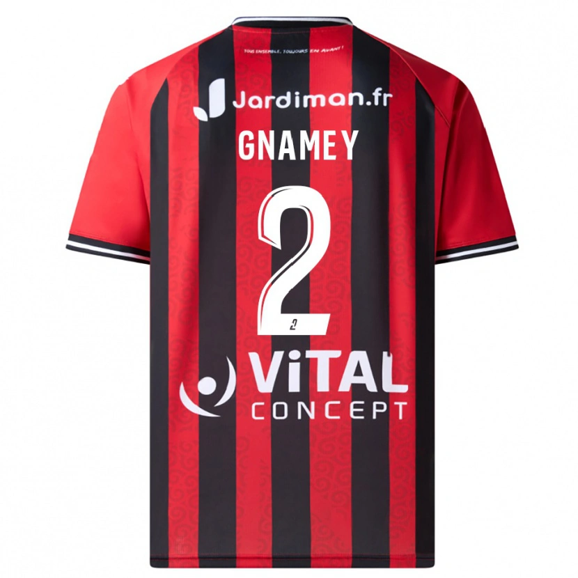 Danxen Herren Servais Gnamey #2 Rot Schwarz Heimtrikot Trikot 2025/26 T-Shirt Schweiz