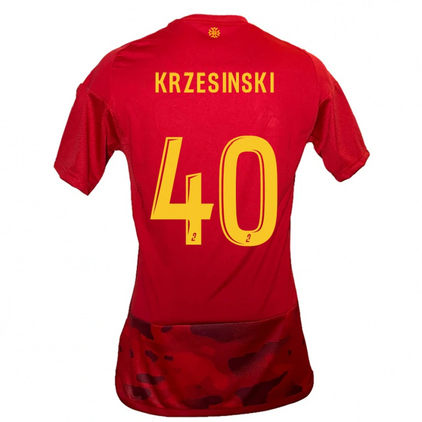 Danxen Herren Clément Krzesinski #40 Rot Gelb Heimtrikot Trikot 2025/26 T-Shirt Schweiz