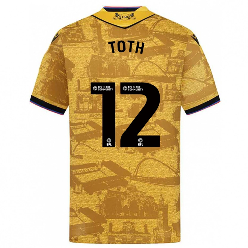 Danxen Herren Balázs Tóth #12 Gold Schwarz Auswärtstrikot Trikot 2025/26 T-Shirt Schweiz