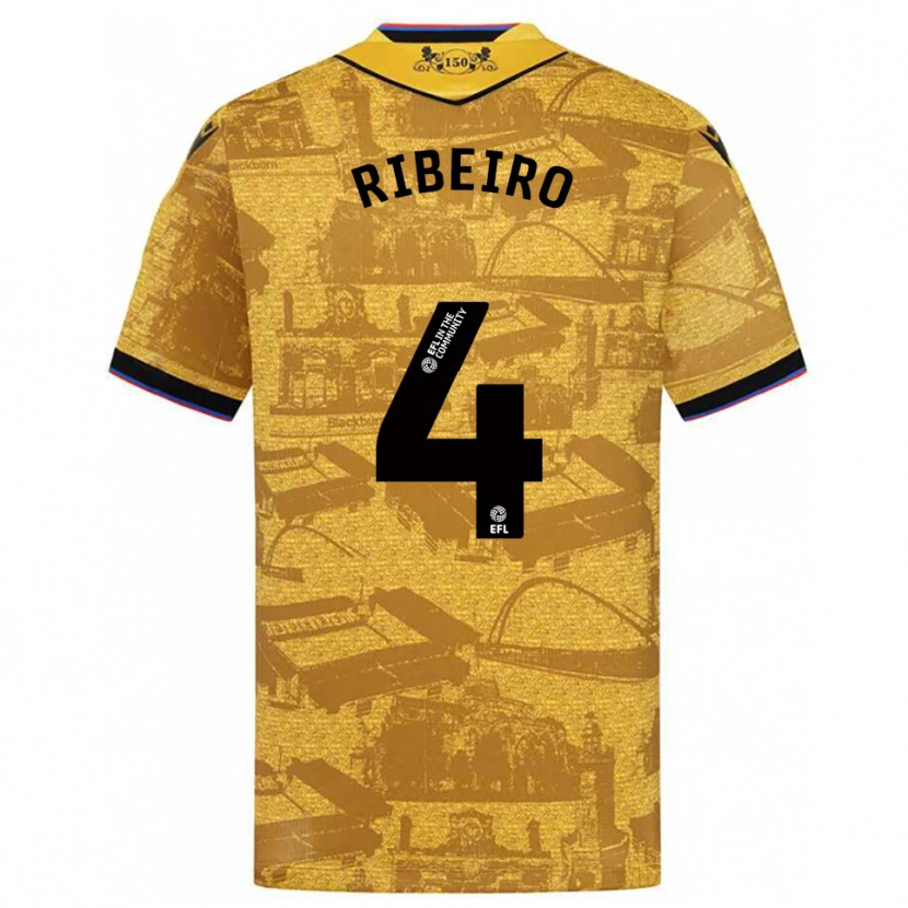 Danxen Herren Yuri Ribeiro #4 Gold Schwarz Auswärtstrikot Trikot 2025/26 T-Shirt Schweiz