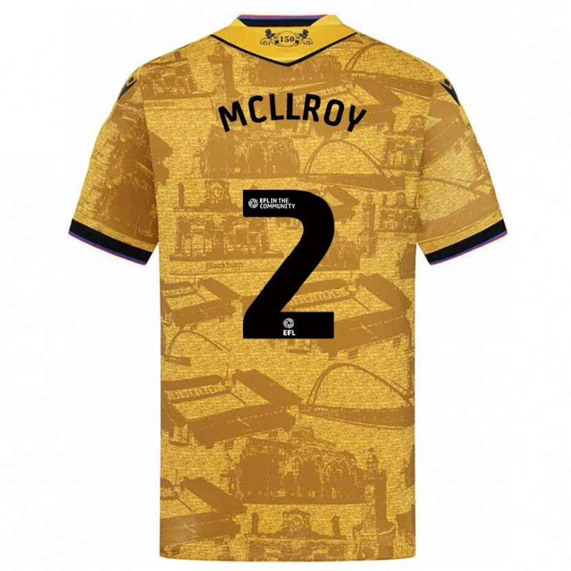 Danxen Herren Alfie Mcllroy #2 Gold Schwarz Auswärtstrikot Trikot 2025/26 T-Shirt Schweiz