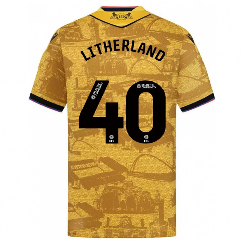 Danxen Herren Matty Litherland #40 Gold Schwarz Auswärtstrikot Trikot 2025/26 T-Shirt Schweiz