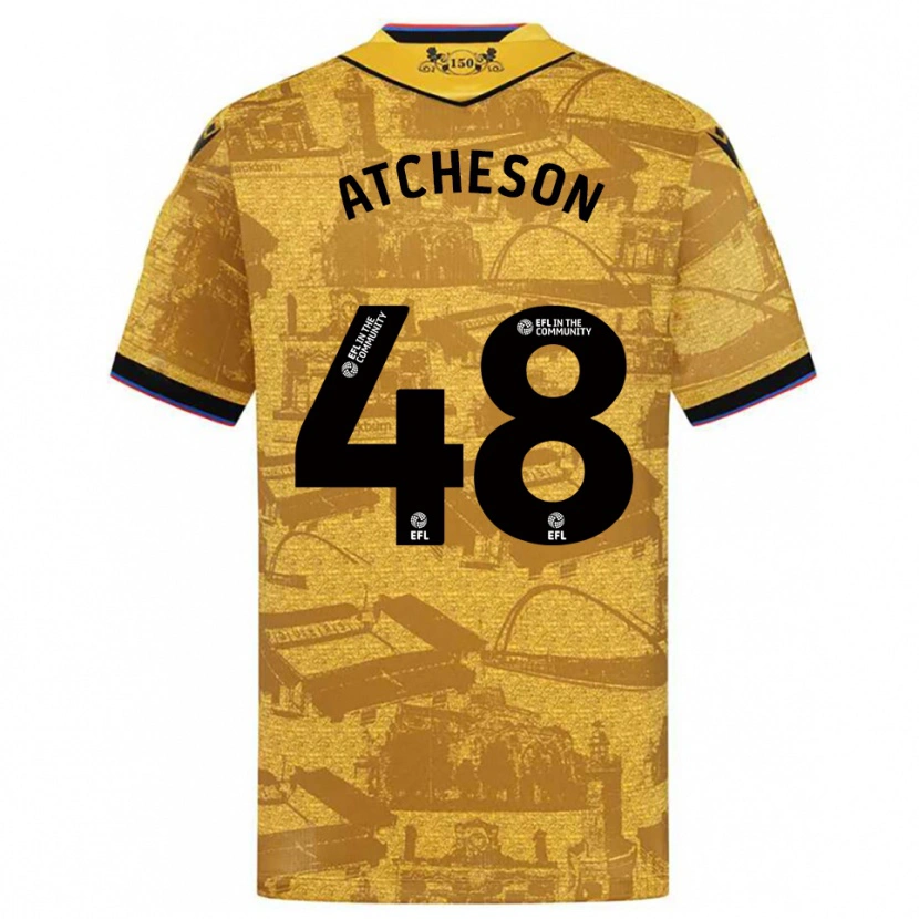 Danxen Herren Tom Atcheson #48 Gold Schwarz Auswärtstrikot Trikot 2025/26 T-Shirt Schweiz