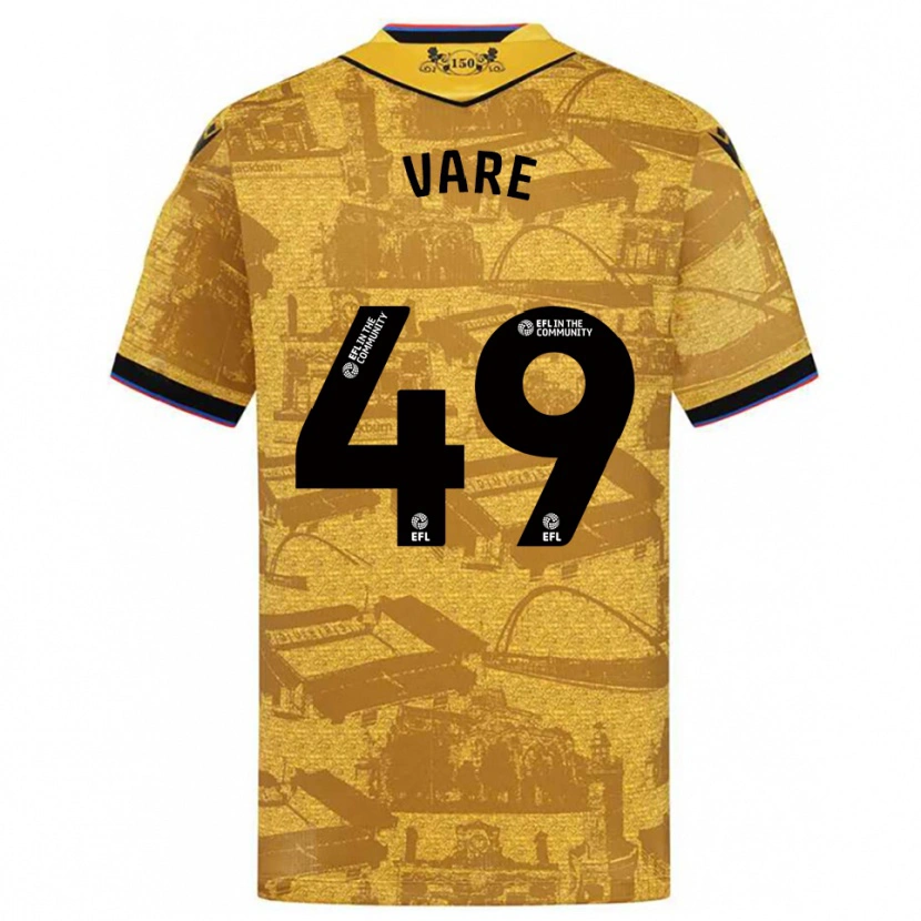 Danxen Herren Frank Vare #49 Gold Schwarz Auswärtstrikot Trikot 2025/26 T-Shirt Schweiz