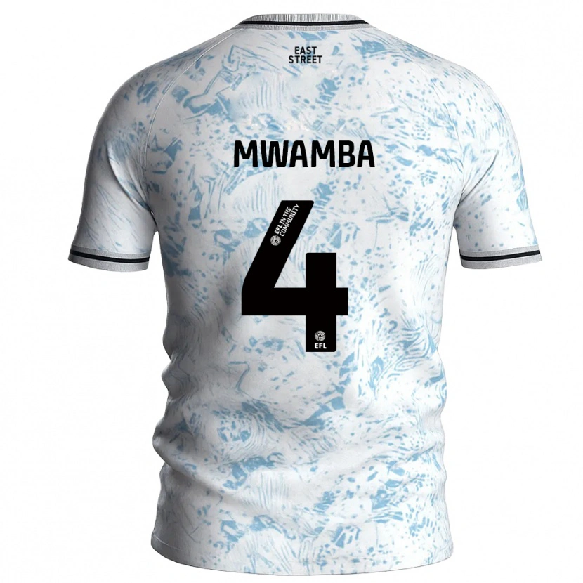 Danxen Herren Alan Mwamba #4 Weiß Himmelblau Auswärtstrikot Trikot 2025/26 T-Shirt Schweiz