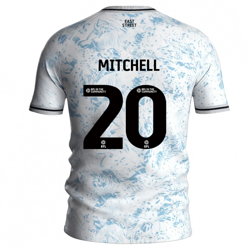 Danxen Herren Zach Mitchell #20 Weiß Himmelblau Auswärtstrikot Trikot 2025/26 T-Shirt Schweiz