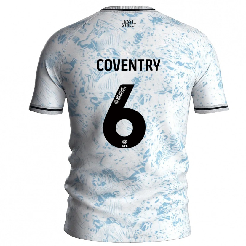 Danxen Herren Conor Coventry #6 Weiß Himmelblau Auswärtstrikot Trikot 2025/26 T-Shirt Schweiz
