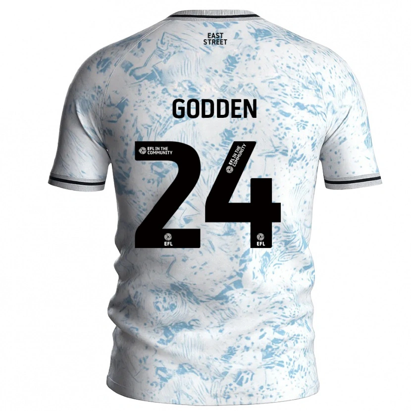 Danxen Herren Matty Godden #24 Weiß Himmelblau Auswärtstrikot Trikot 2025/26 T-Shirt Schweiz