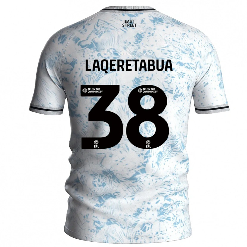 Danxen Herren Josh Laqeretabua #38 Weiß Himmelblau Auswärtstrikot Trikot 2025/26 T-Shirt Schweiz