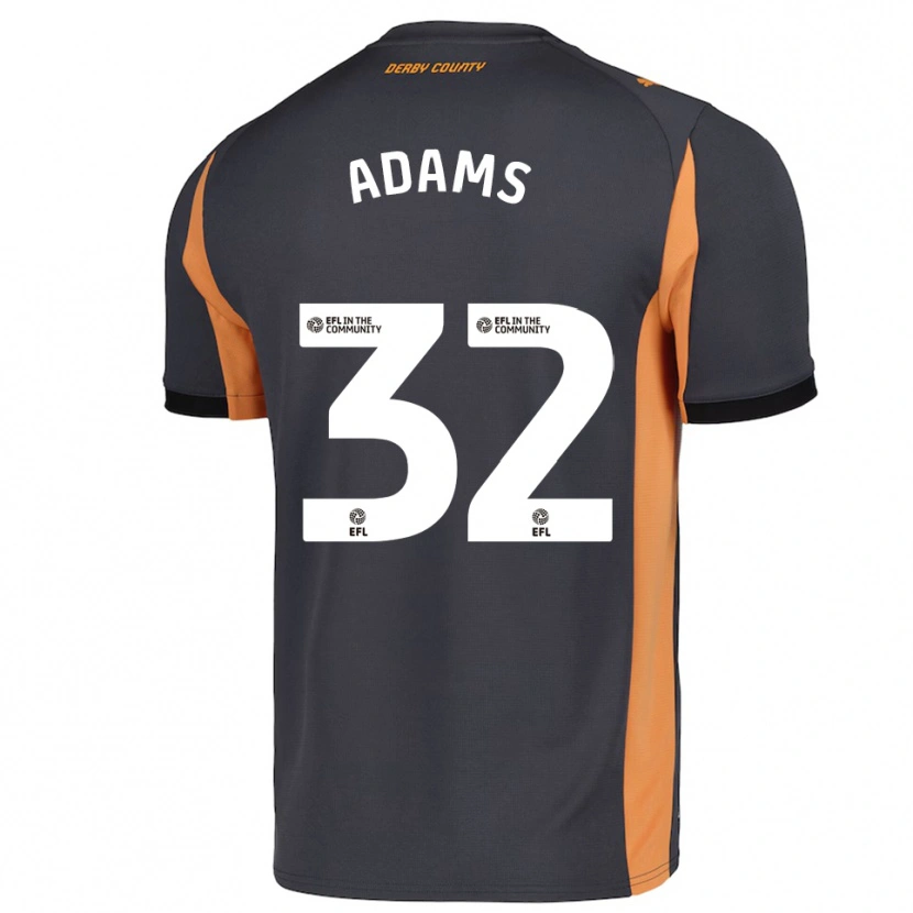 Danxen Herren Ebou Adams #32 Grau Orange Schwarz Auswärtstrikot Trikot 2025/26 T-Shirt Schweiz