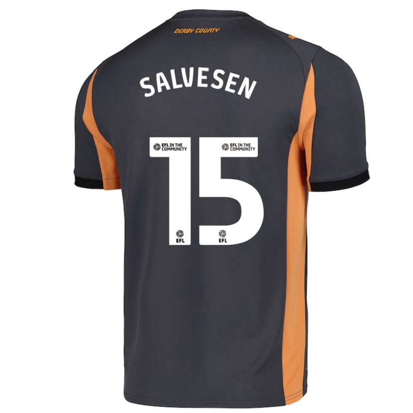 Danxen Herren Lars-Jørgen Salvesen #15 Grau Orange Schwarz Auswärtstrikot Trikot 2025/26 T-Shirt Schweiz