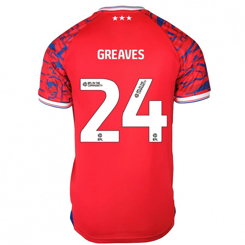 Danxen Herren Jacob Greaves #24 Rot Blau Auswärtstrikot Trikot 2025/26 T-Shirt Schweiz