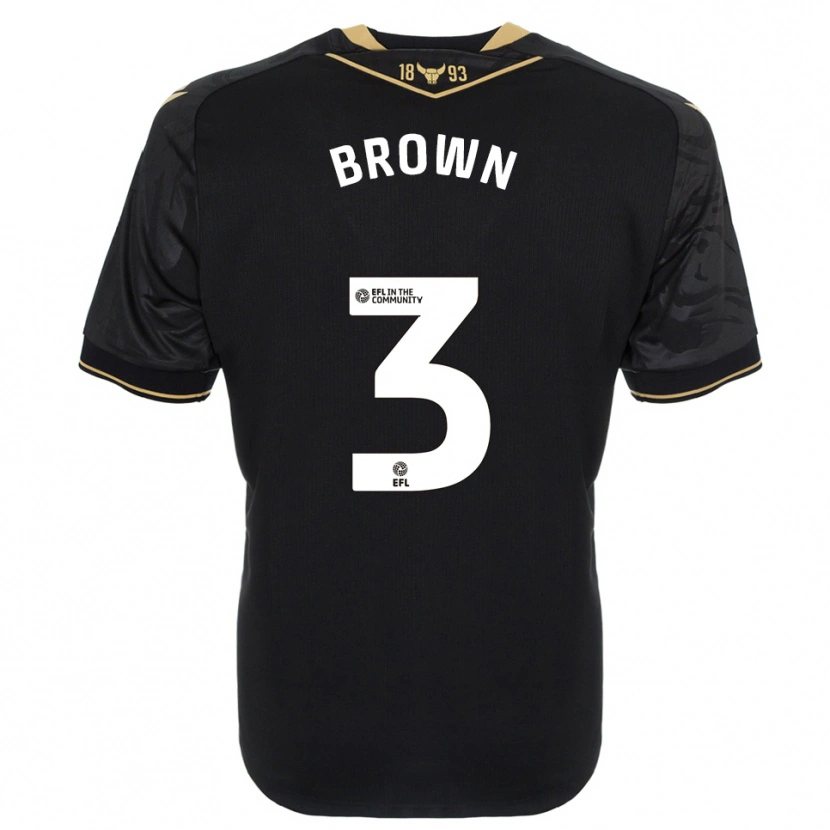 Danxen Herren Ciaron Brown #3 Schwarz Gold Auswärtstrikot Trikot 2025/26 T-Shirt Schweiz