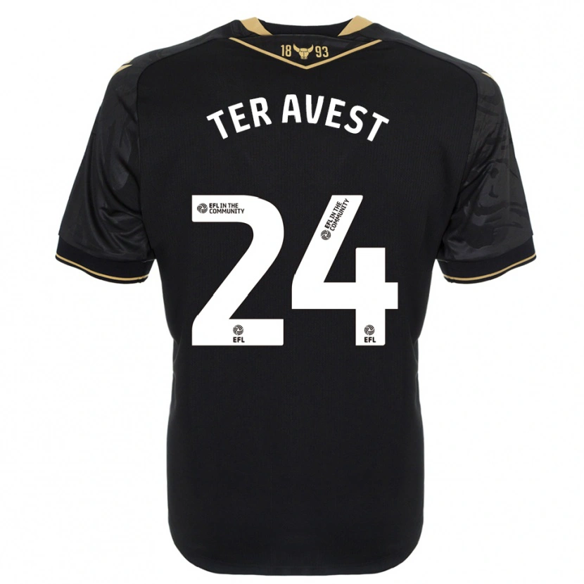 Danxen Herren Hidde Ter Avest #24 Schwarz Gold Auswärtstrikot Trikot 2025/26 T-Shirt Schweiz