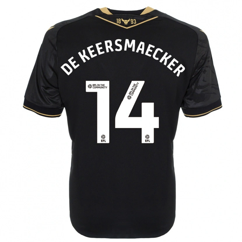 Danxen Herren Brian De Keersmaecker #14 Schwarz Gold Auswärtstrikot Trikot 2025/26 T-Shirt Schweiz