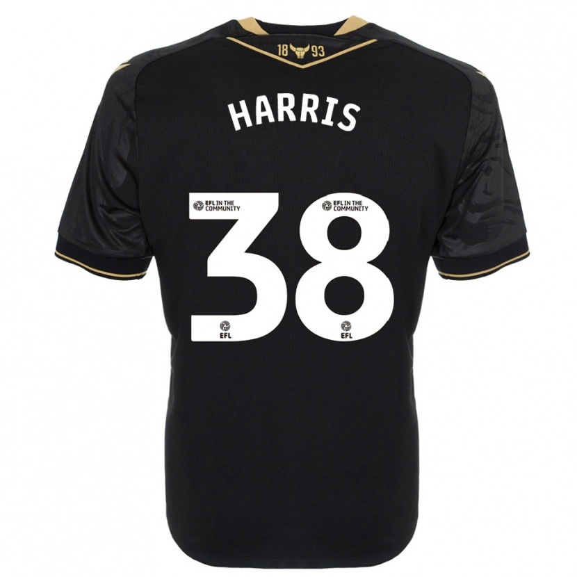 Danxen Herren Luke Harris #38 Schwarz Gold Auswärtstrikot Trikot 2025/26 T-Shirt Schweiz