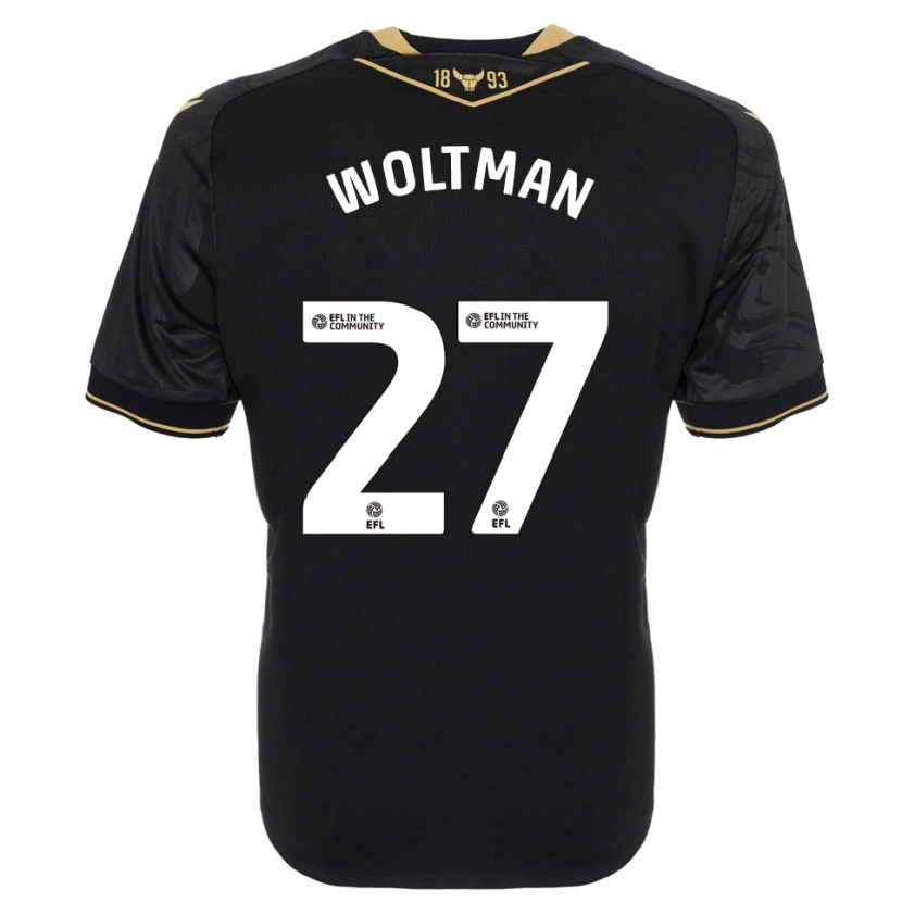 Danxen Herren Max Woltman #27 Schwarz Gold Auswärtstrikot Trikot 2025/26 T-Shirt Schweiz