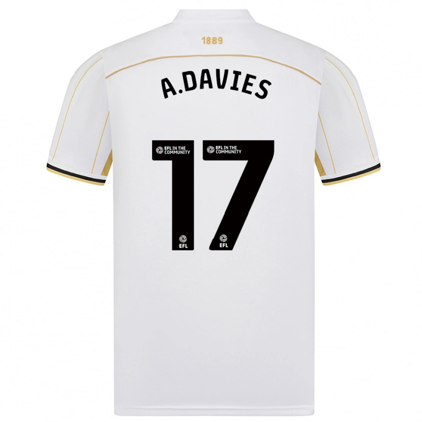 Danxen Herren Adam Davies #17 Weiß Gold Auswärtstrikot Trikot 2025/26 T-Shirt Schweiz
