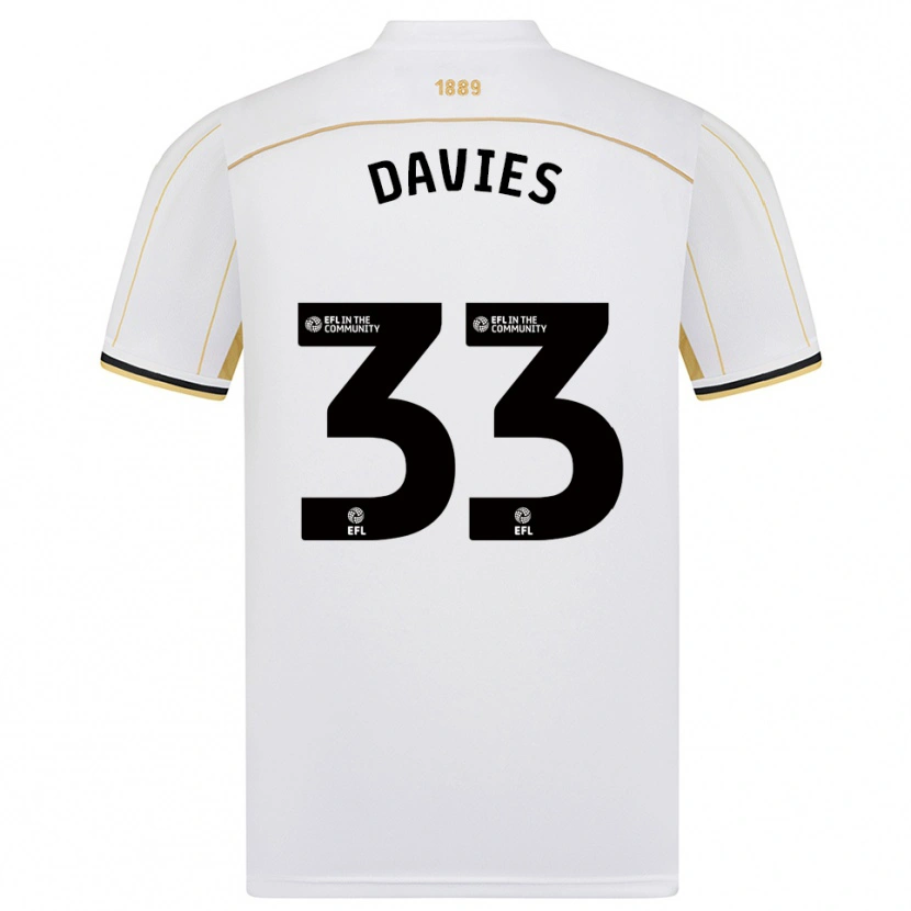 Danxen Herren Bethan Davies #33 Weiß Gold Auswärtstrikot Trikot 2025/26 T-Shirt Schweiz
