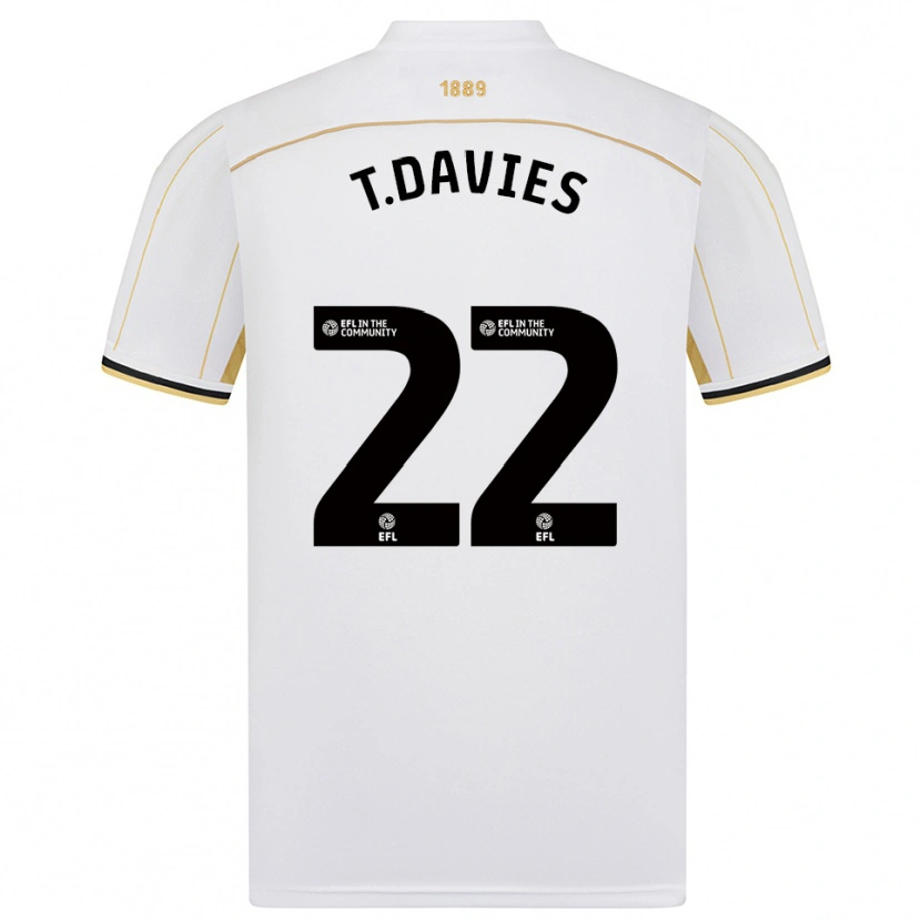 Danxen Herren Tom Davies #22 Weiß Gold Auswärtstrikot Trikot 2025/26 T-Shirt Schweiz