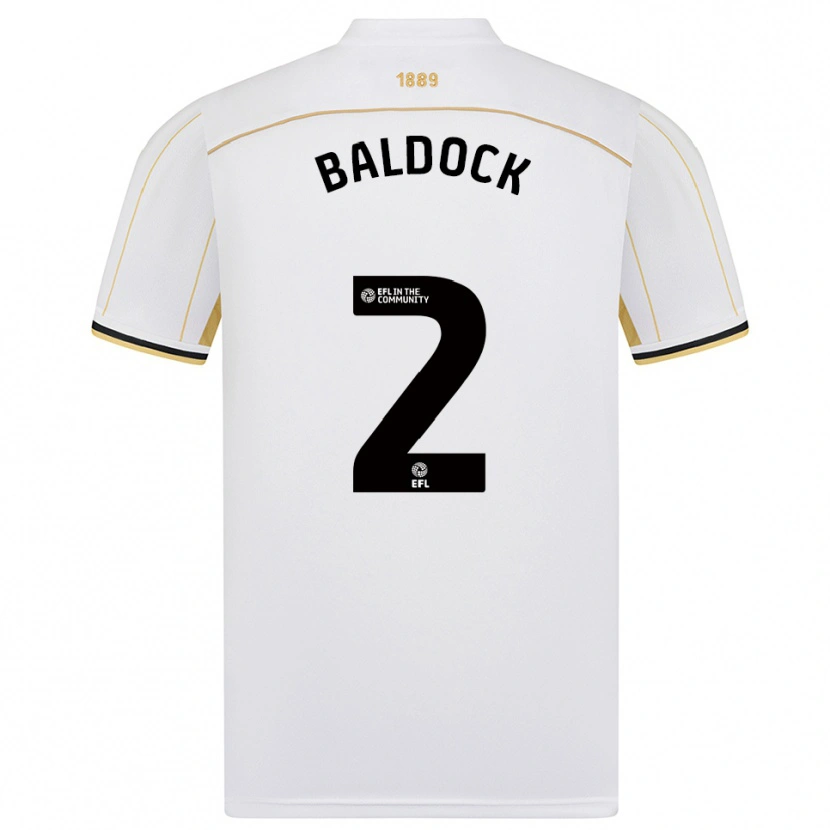 Danxen Herren George Baldock #2 Weiß Gold Auswärtstrikot Trikot 2025/26 T-Shirt Schweiz