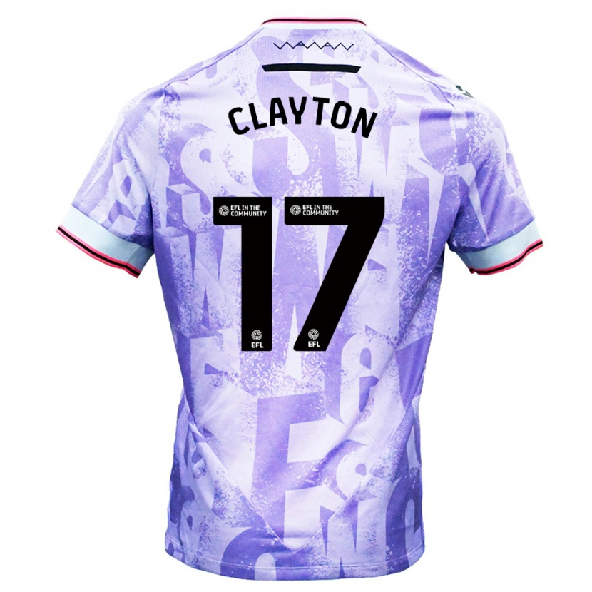 Danxen Herren Liam Clayton #17 Lila Weiß Auswärtstrikot Trikot 2025/26 T-Shirt Schweiz