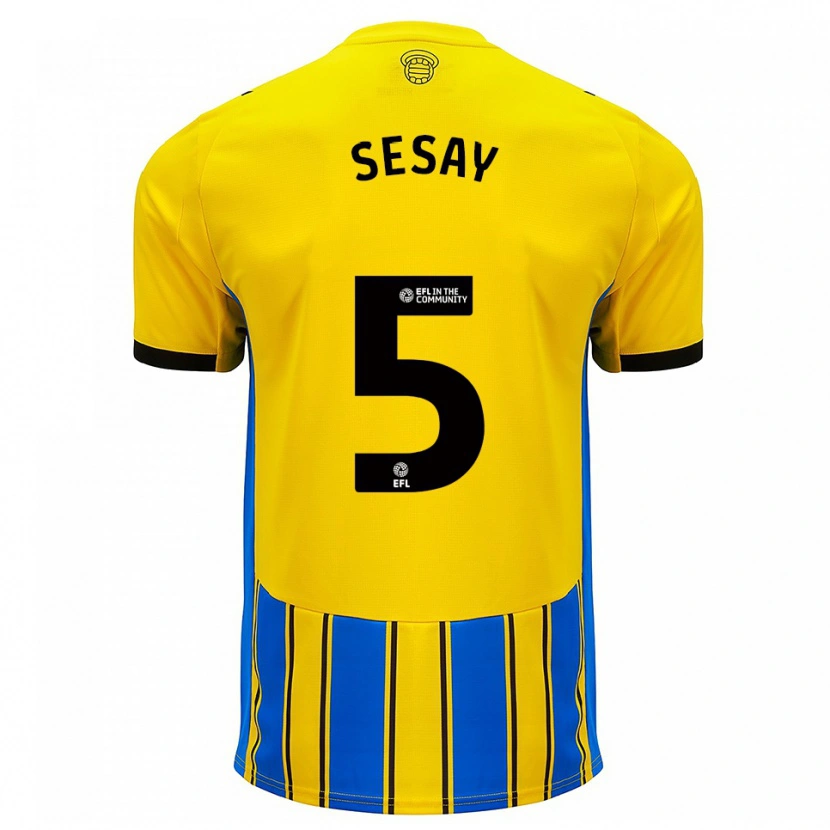 Danxen Herren Moses Sesay #5 Blau Gelb Auswärtstrikot Trikot 2025/26 T-Shirt Schweiz