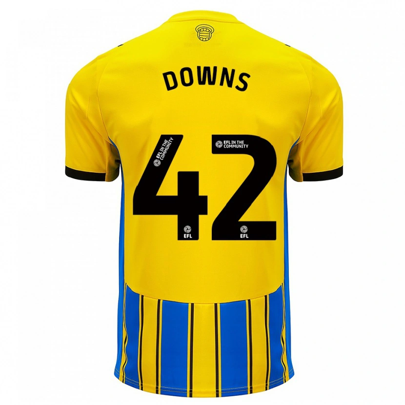 Danxen Herren Damion Downs #42 Blau Gelb Auswärtstrikot Trikot 2025/26 T-Shirt Schweiz