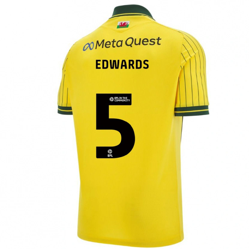 Danxen Herren Dafydd Edwards #5 Gelb Grün Auswärtstrikot Trikot 2025/26 T-Shirt Schweiz