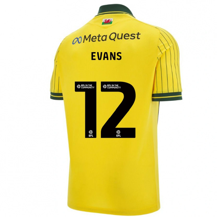 Danxen Herren George Evans #12 Gelb Grün Auswärtstrikot Trikot 2025/26 T-Shirt Schweiz