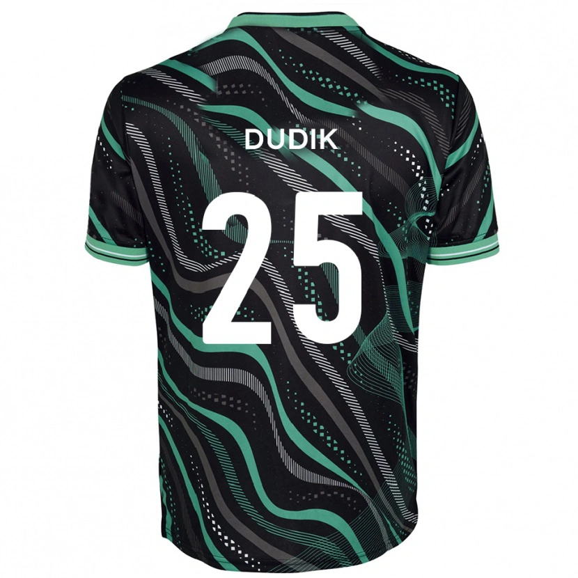 Danxen Herren Anton Dudik #25 Schwarz Grün Auswärtstrikot Trikot 2025/26 T-Shirt Schweiz