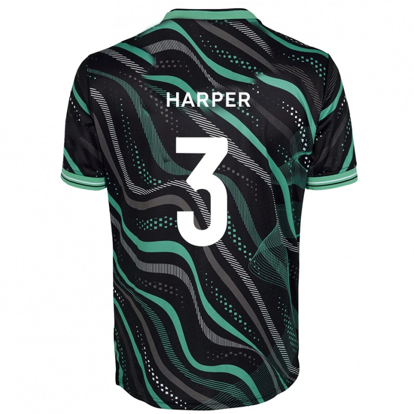 Danxen Herren Cameron Harper #3 Schwarz Grün Auswärtstrikot Trikot 2025/26 T-Shirt Schweiz