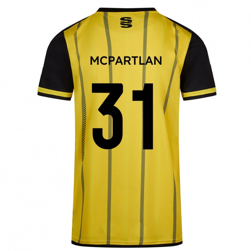 Danxen Herren Cian Mcpartlan #31 Gelb Schwarz Auswärtstrikot Trikot 2025/26 T-Shirt Schweiz