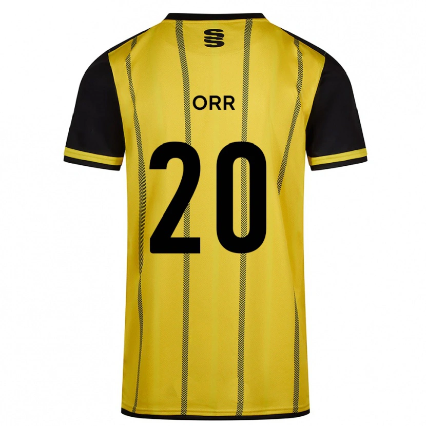 Danxen Herren Oliver Orr #20 Gelb Schwarz Auswärtstrikot Trikot 2025/26 T-Shirt Schweiz