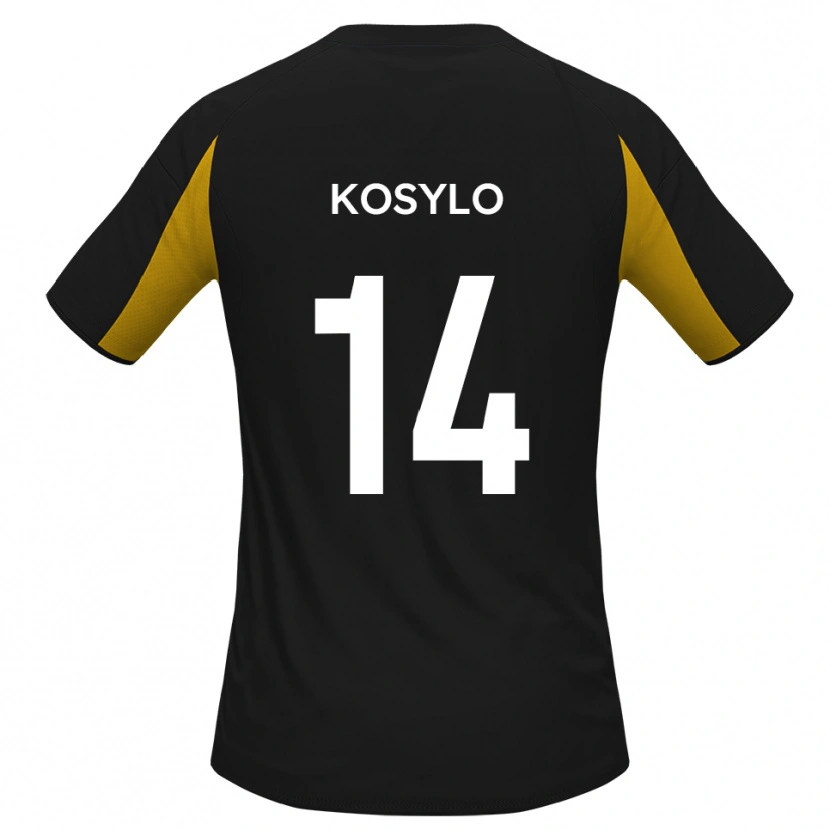 Danxen Herren Matty Kosylo #14 Schwarz Gelb Auswärtstrikot Trikot 2025/26 T-Shirt Schweiz