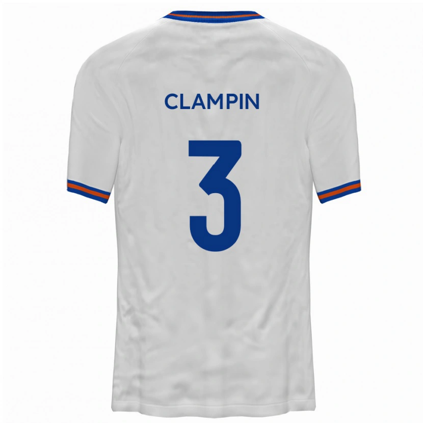 Danxen Herren Ryan Clampin #3 Weiß Blau Auswärtstrikot Trikot 2025/26 T-Shirt Schweiz