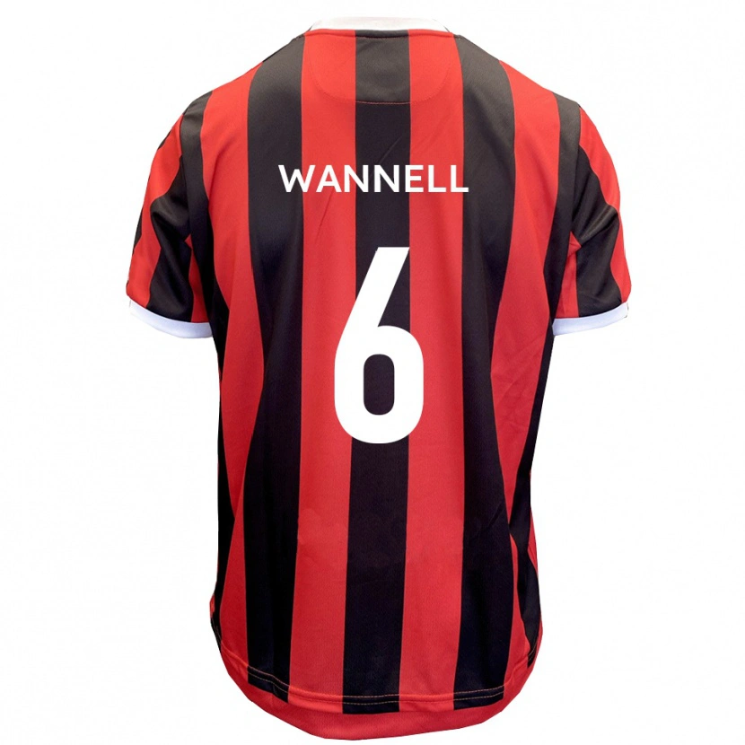 Danxen Herren Jake Wannell #6 Rot Schwarz Auswärtstrikot Trikot 2025/26 T-Shirt Schweiz