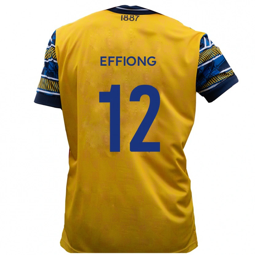 Danxen Herren Inih Effiong #12 Gelb Schwarz Auswärtstrikot Trikot 2025/26 T-Shirt Schweiz