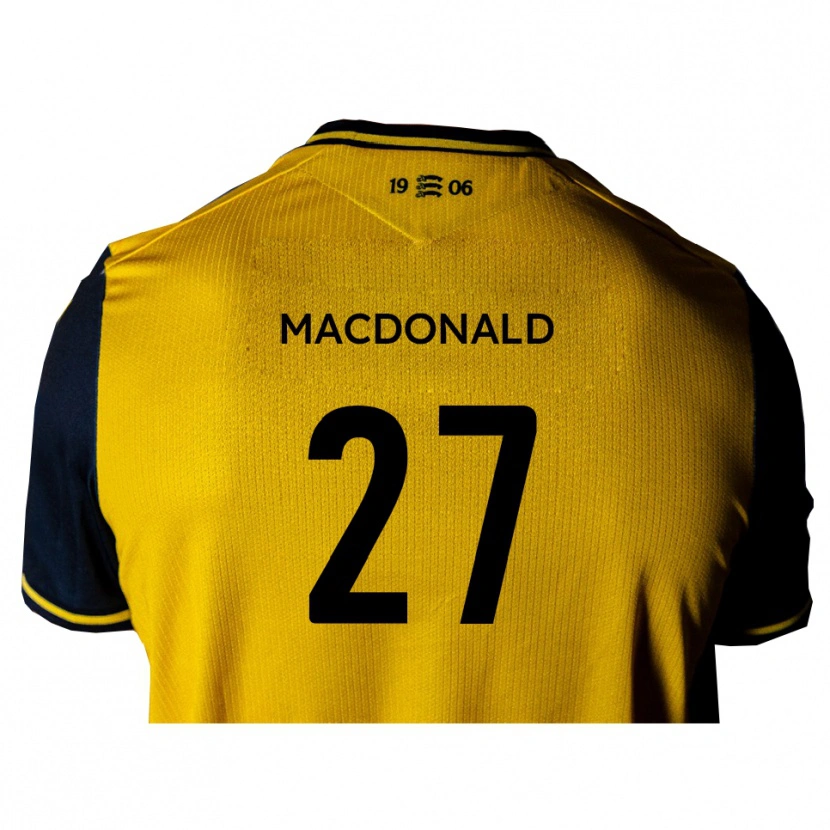 Danxen Herren Beau Macdonald #27 Gelb Schwarz Auswärtstrikot Trikot 2025/26 T-Shirt Schweiz