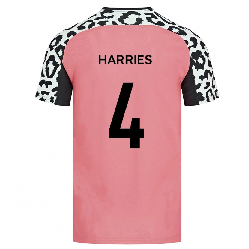 Danxen Herren Cian Harries #4 Pink Schwarz Auswärtstrikot Trikot 2025/26 T-Shirt Schweiz